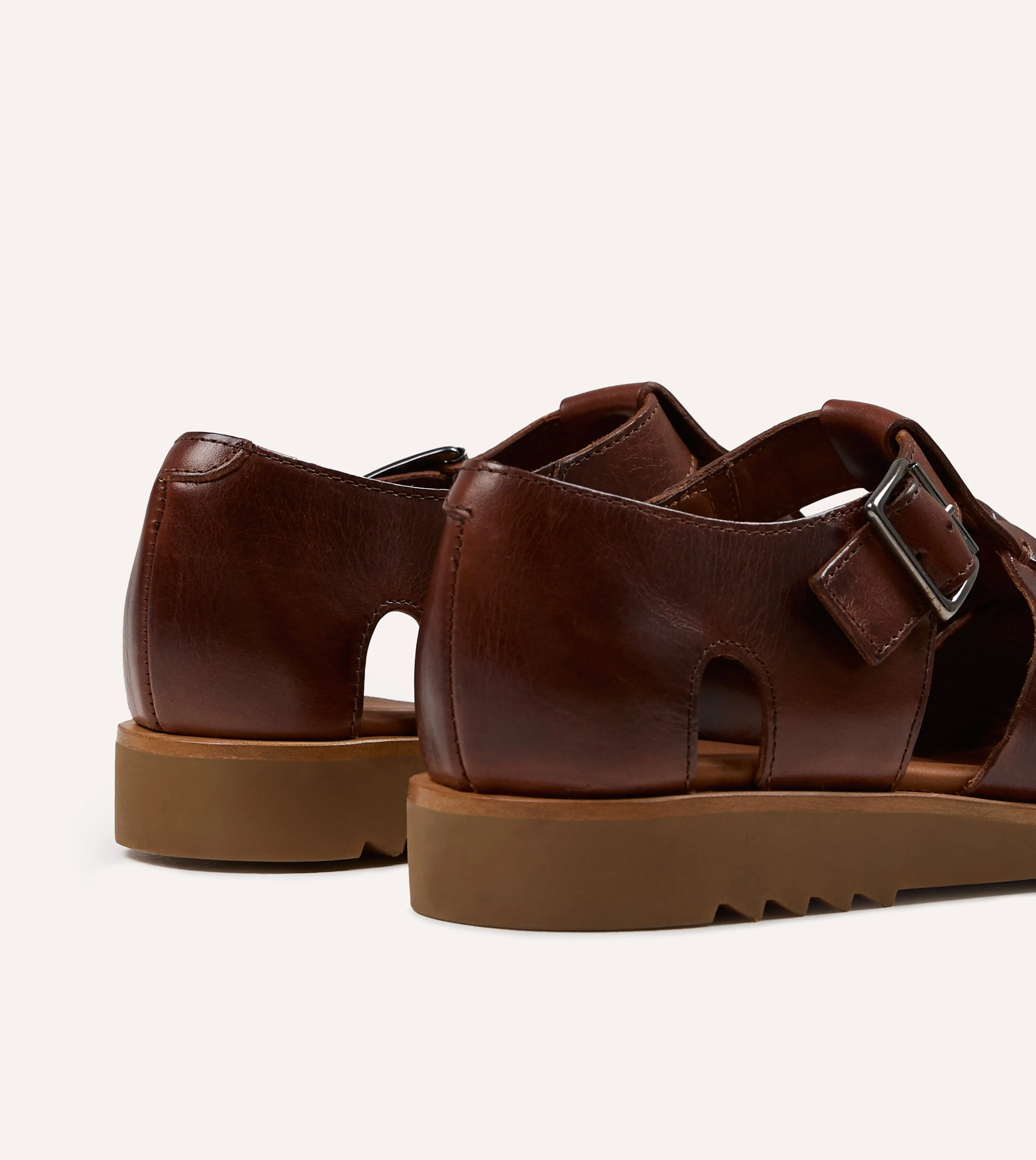 Paraboot Pacific Marron Brown Leather Sandal - Image 6