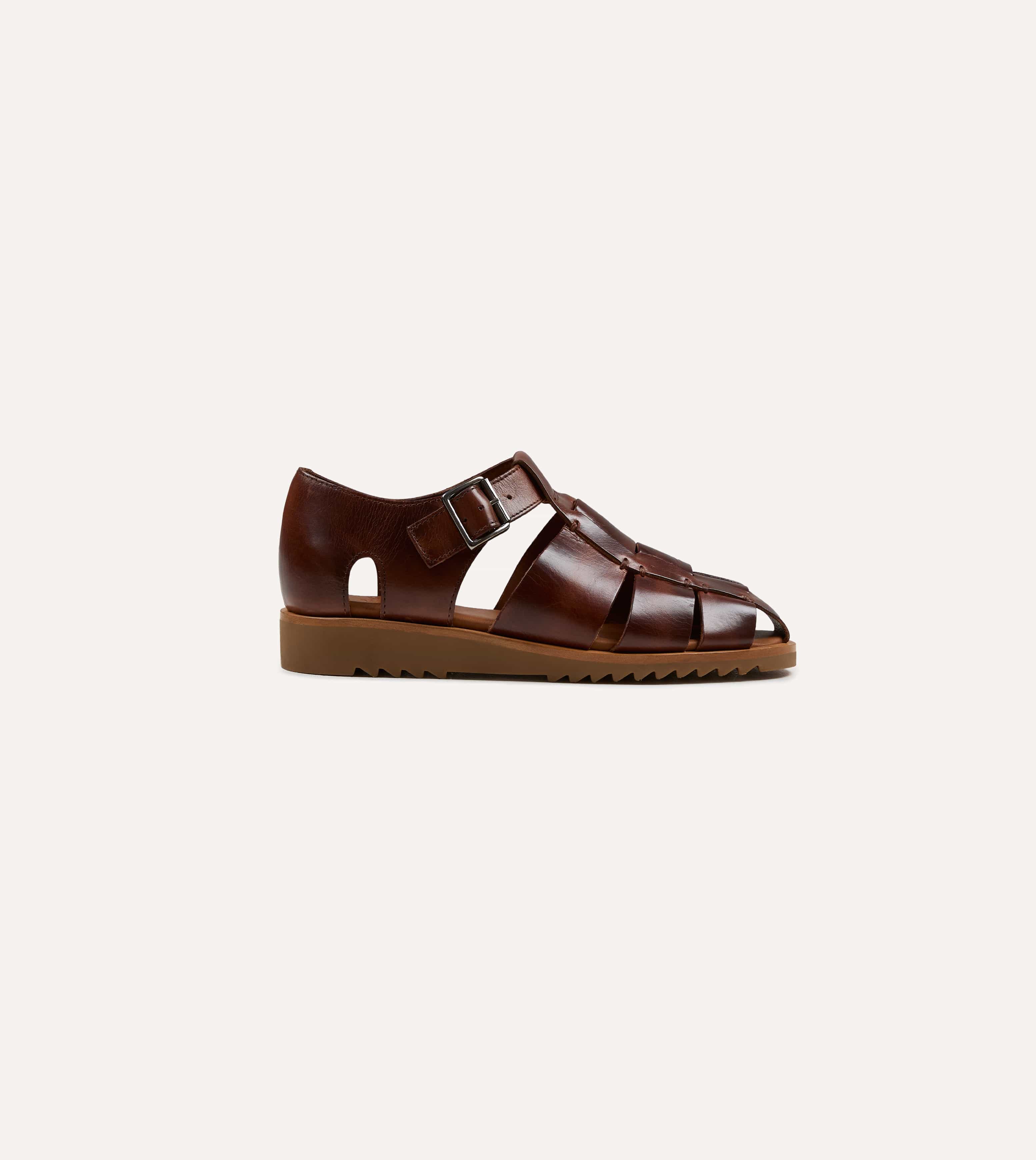 Paraboot Pacific Marron Brown Leather Sandal - Image 7