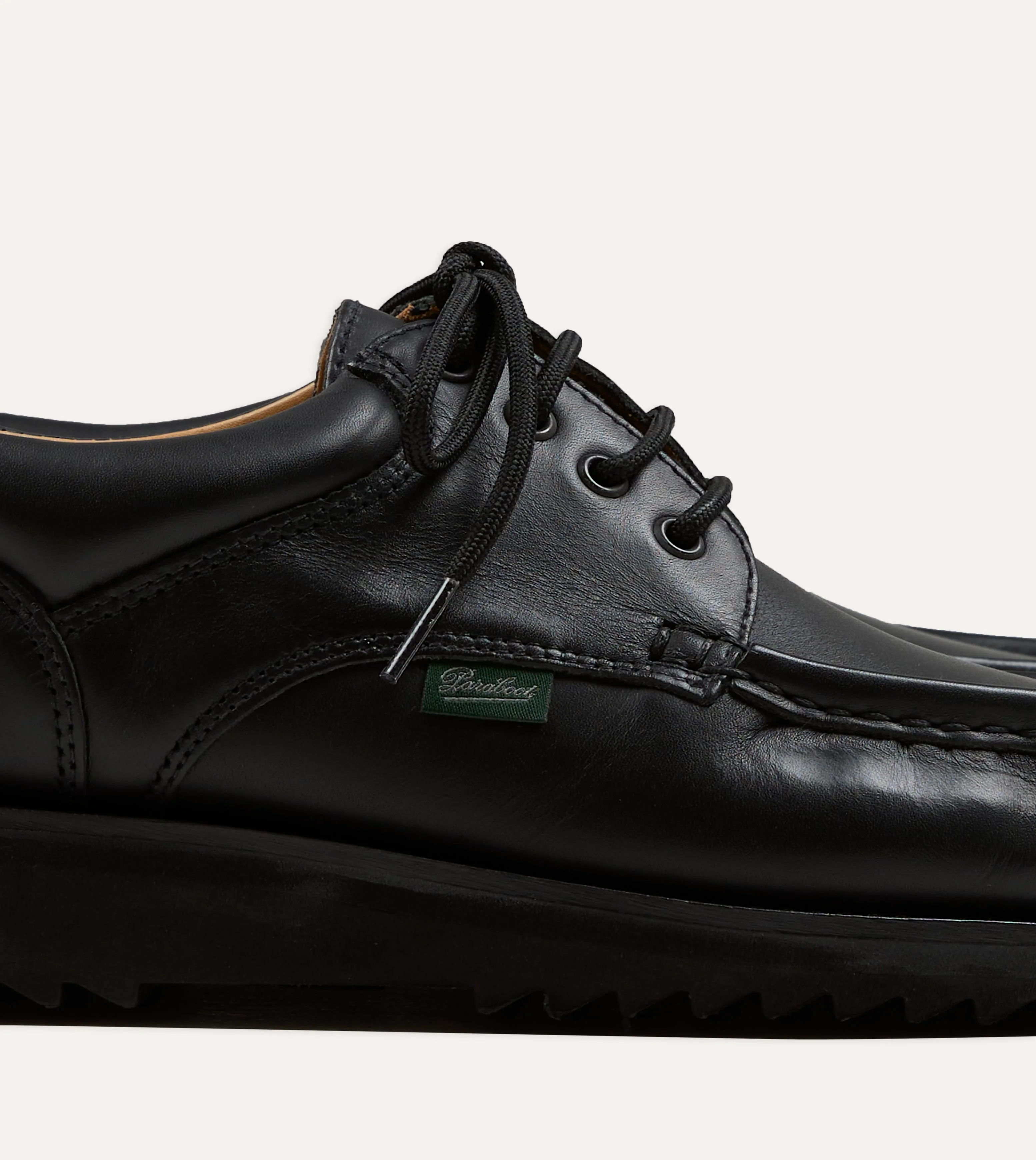 Paraboot Thiers Noir Black Leather Derby Shoe - Image 4