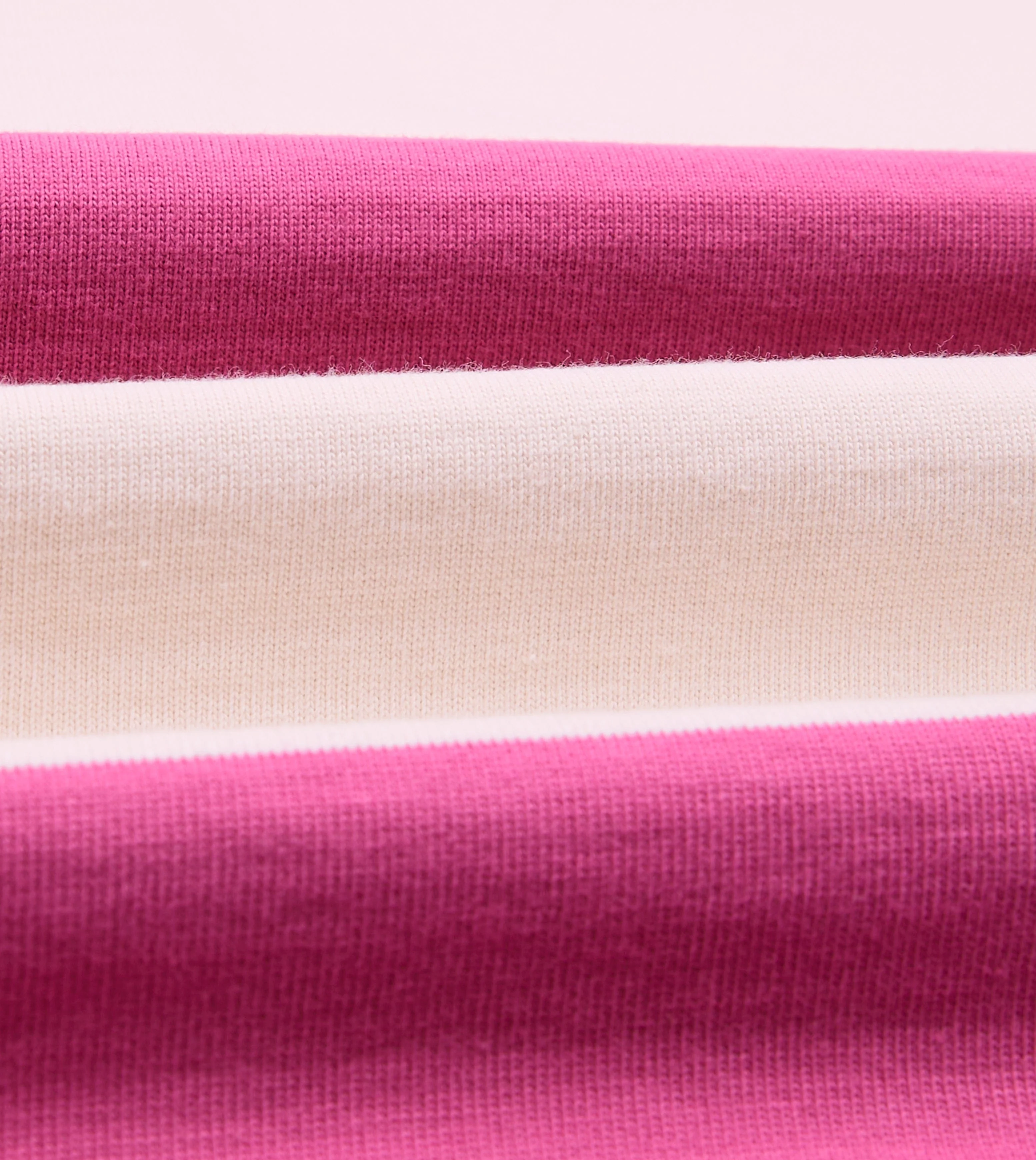 Pink and White Stripe Cotton Mandarin Collar Rugby Shirt - Image 3