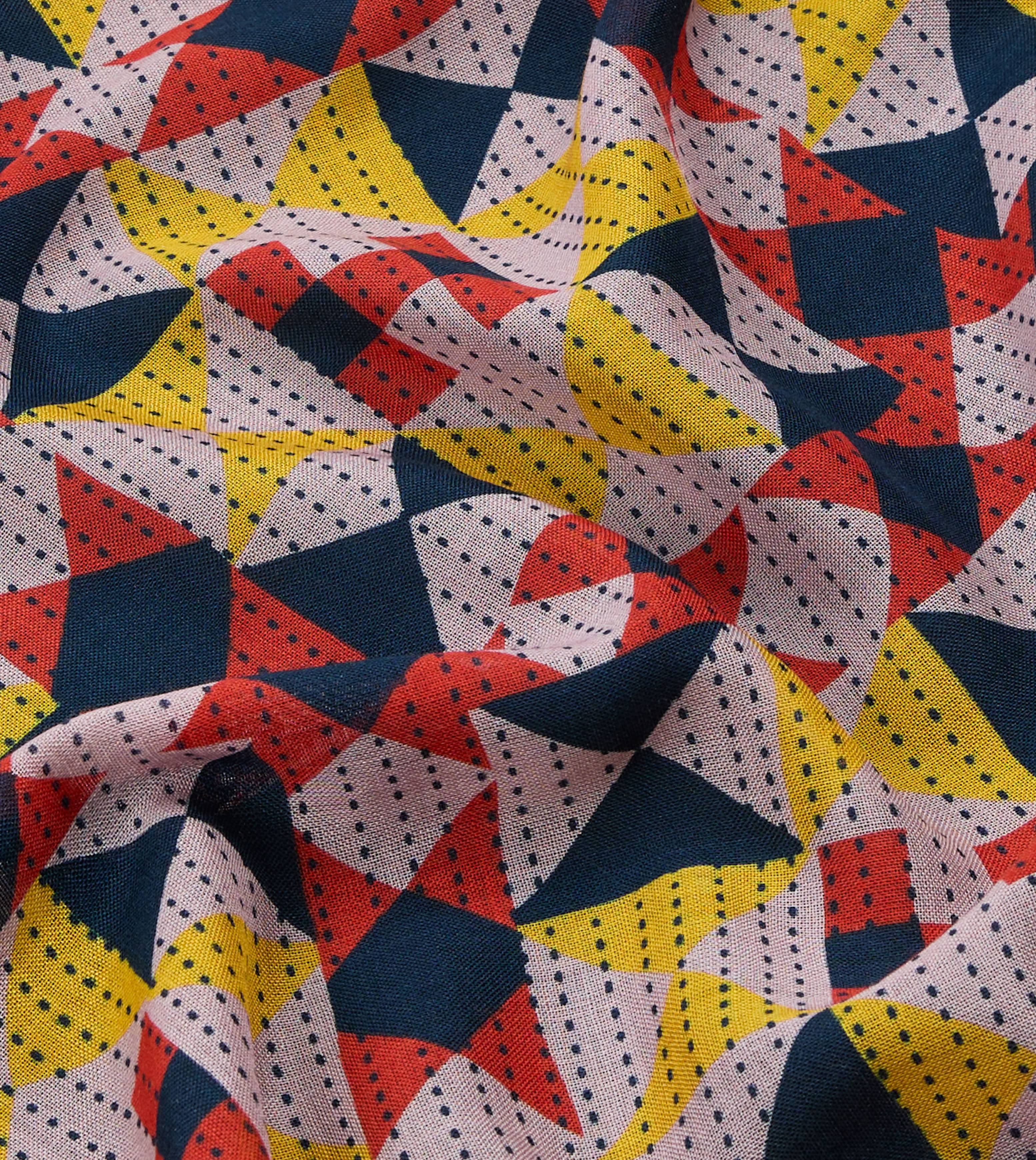 Pink Patchwork Print Wool-Silk Bandana - Image 3