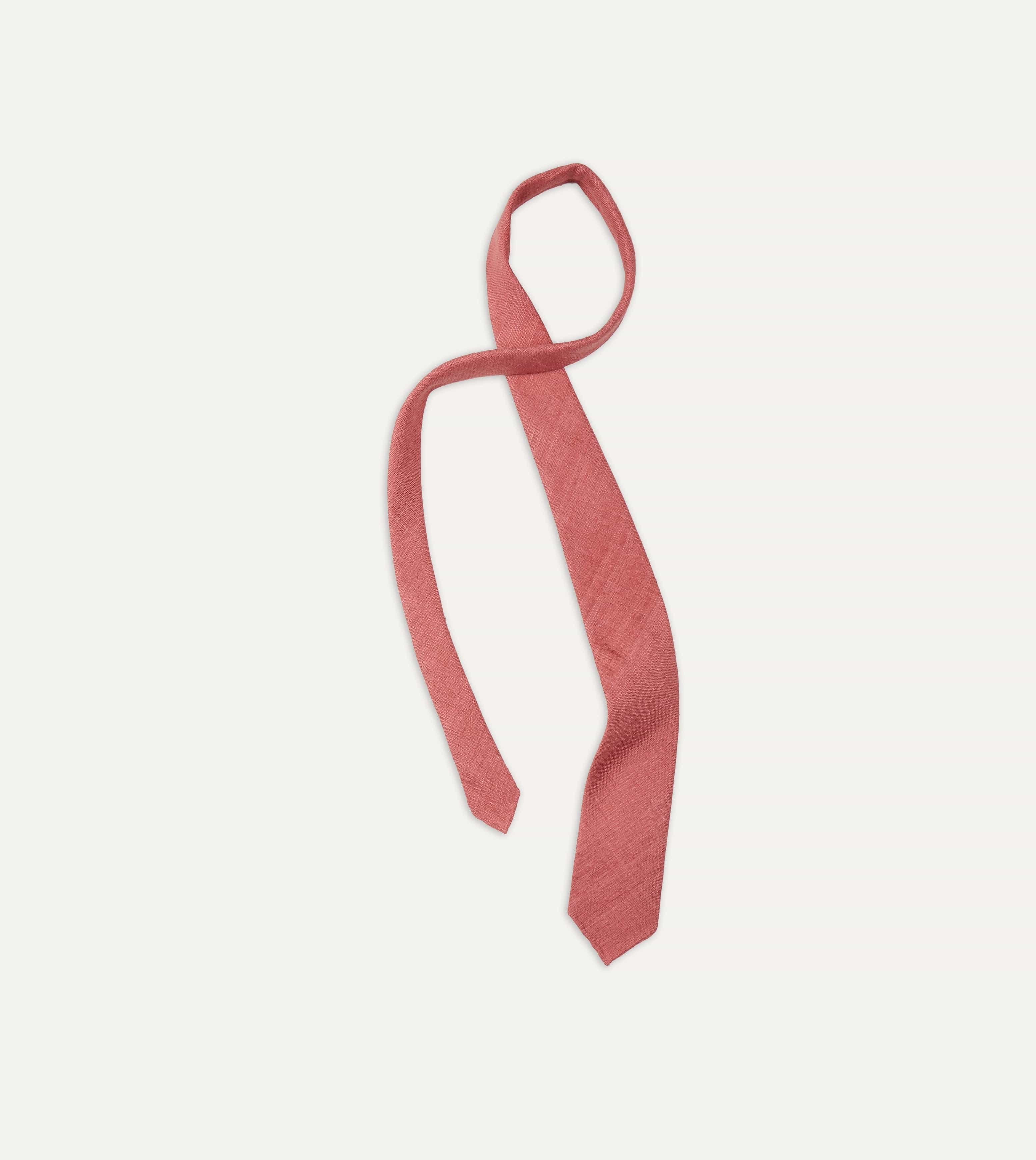 Pink Tussah Hand Rolled Silk Tie - Image 4