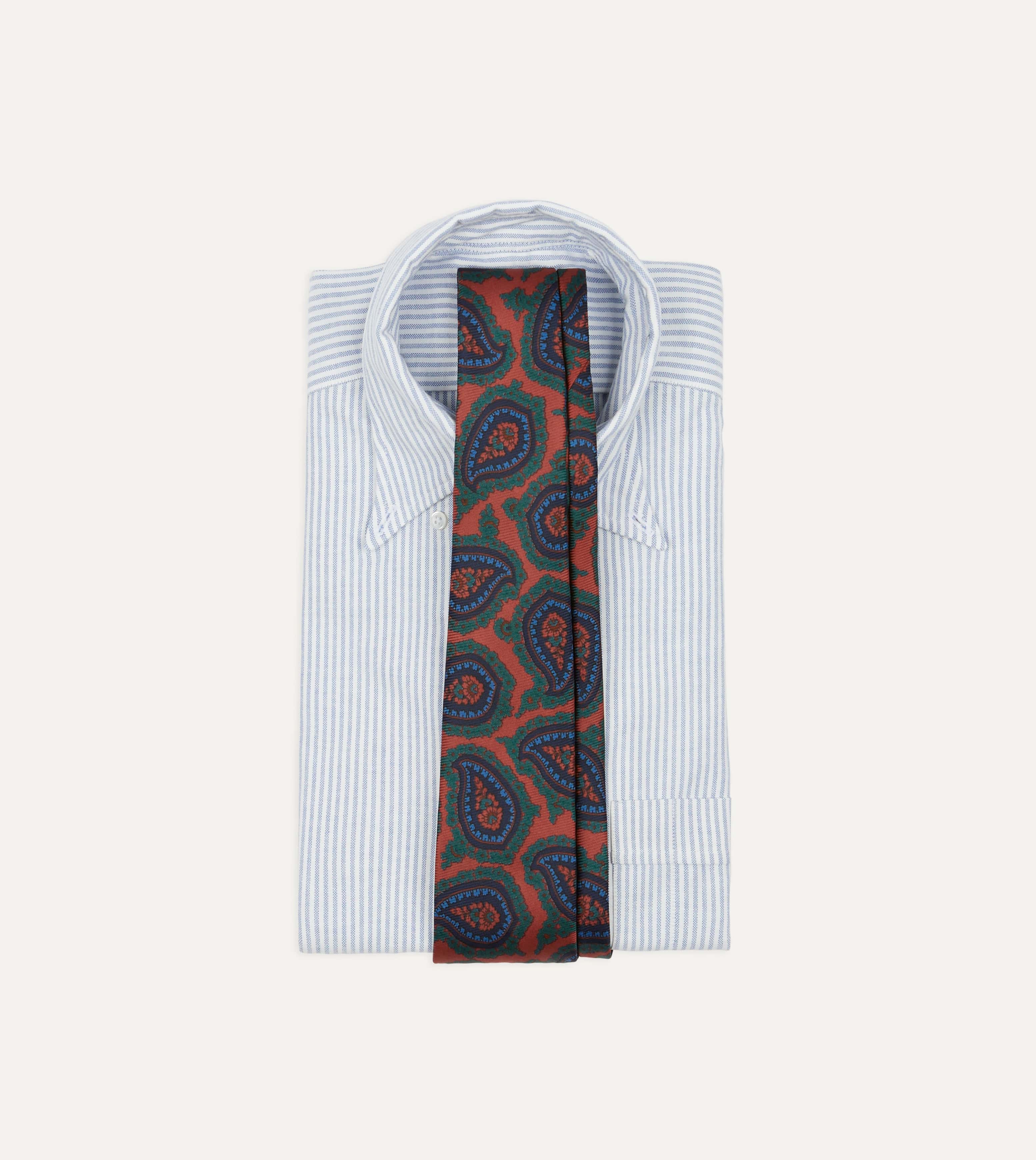 Red Big Paisley Print 40oz Madder Silk Tie - Image 2