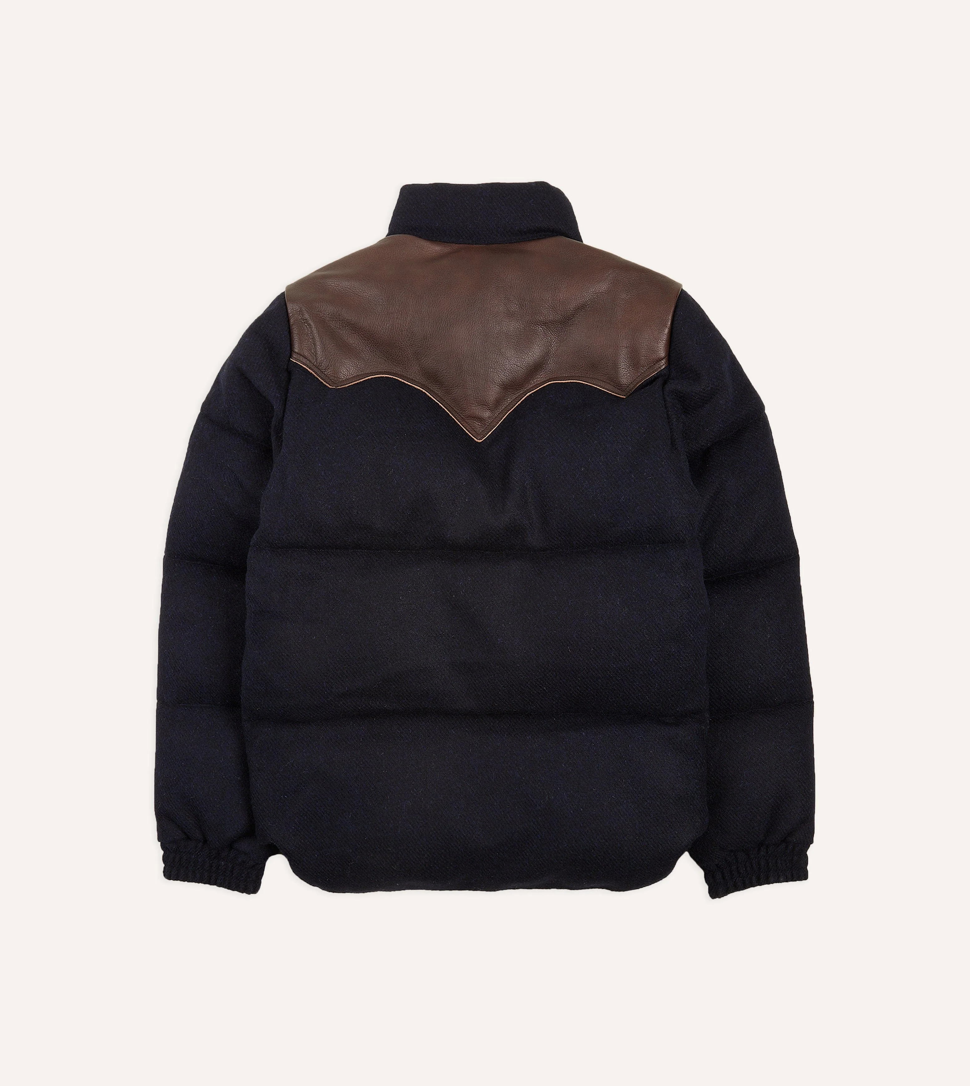 Rocky Mountain Featherbed for Drake's Navy Harris Tweed Leather Christy Down Jacket - Image 7