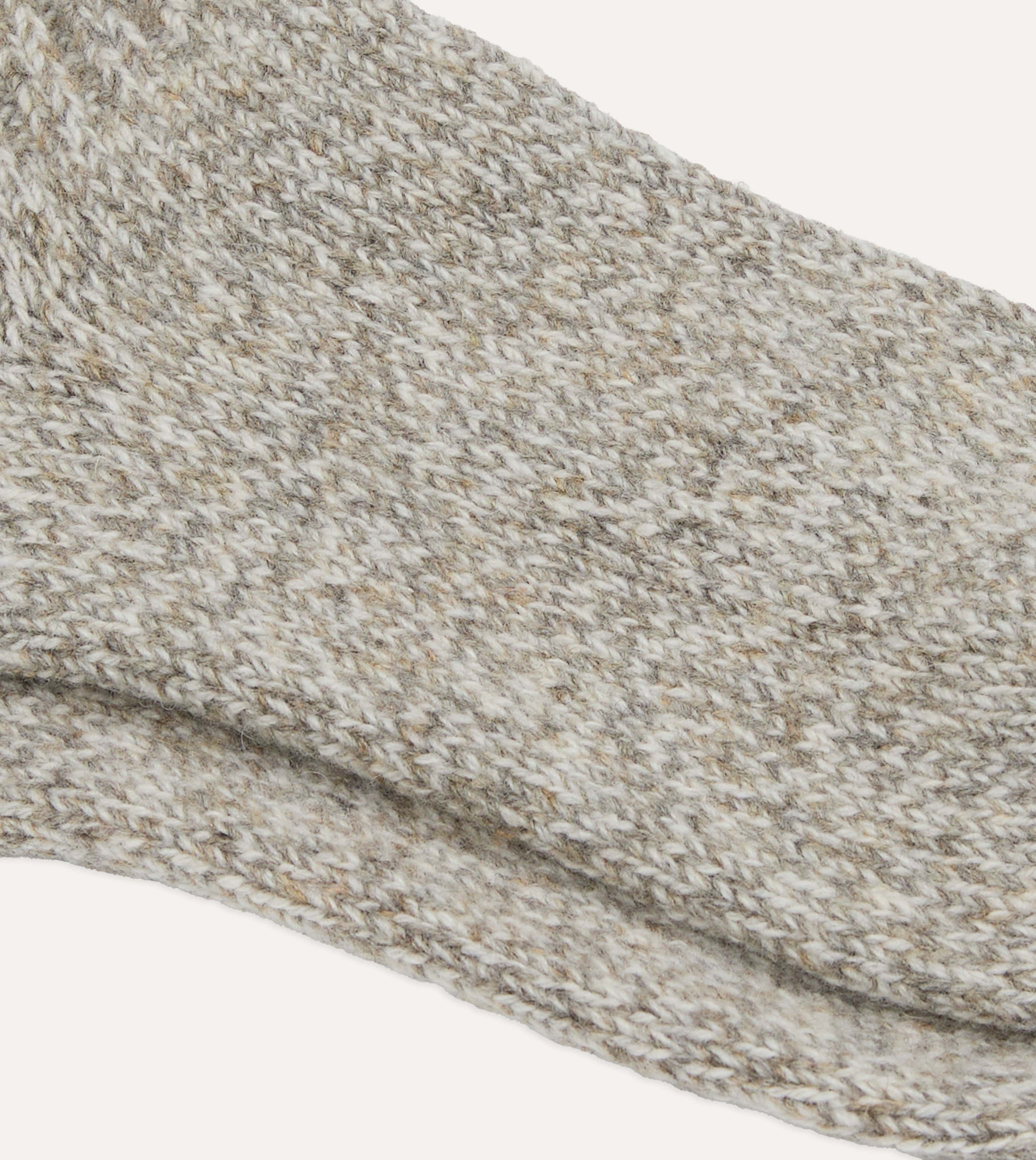 RoToTo Grey and Red Merino Wool Ragg Socks - Image 2