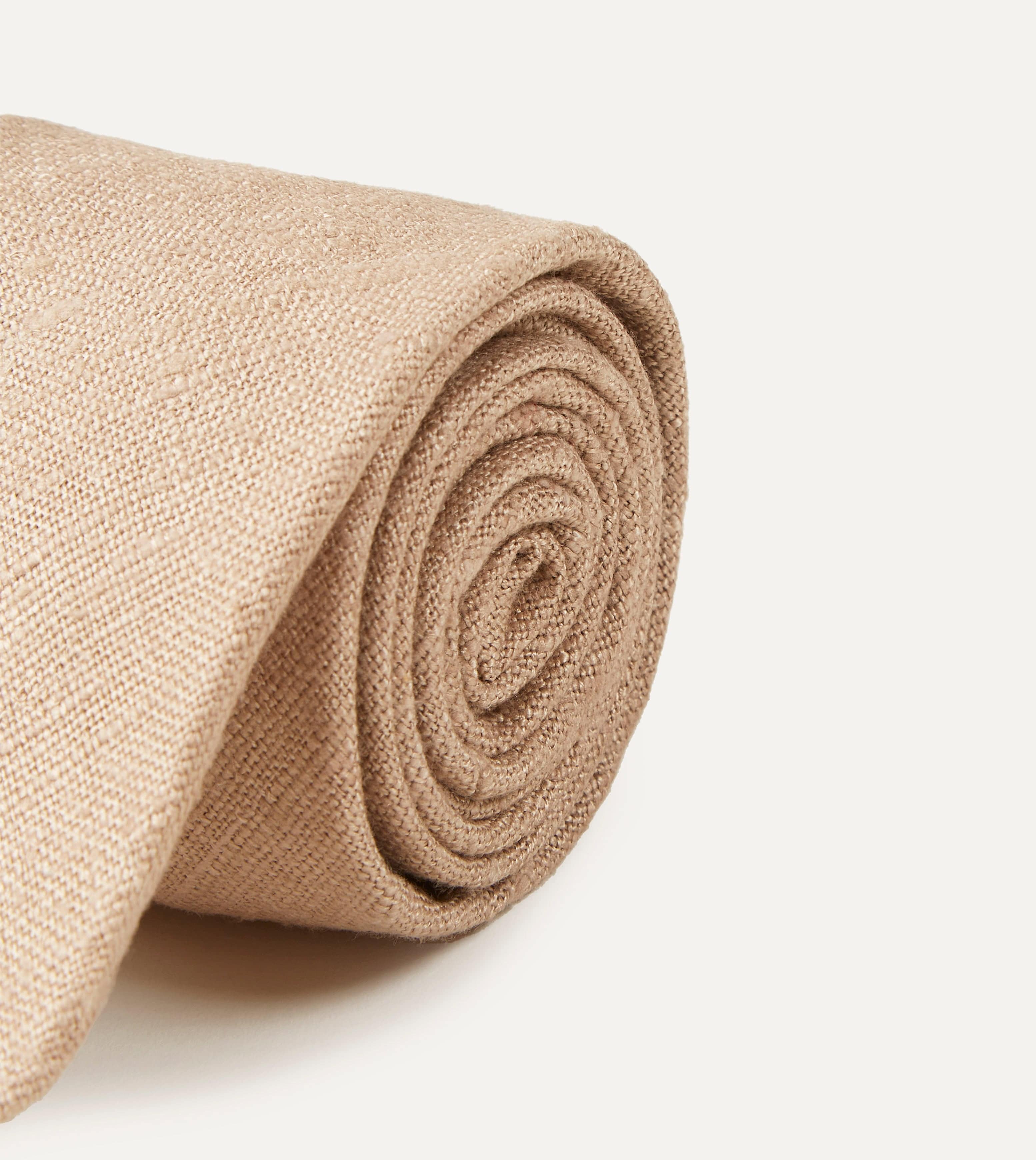 Sand Tussah Hand Rolled Silk Tie - Image 3