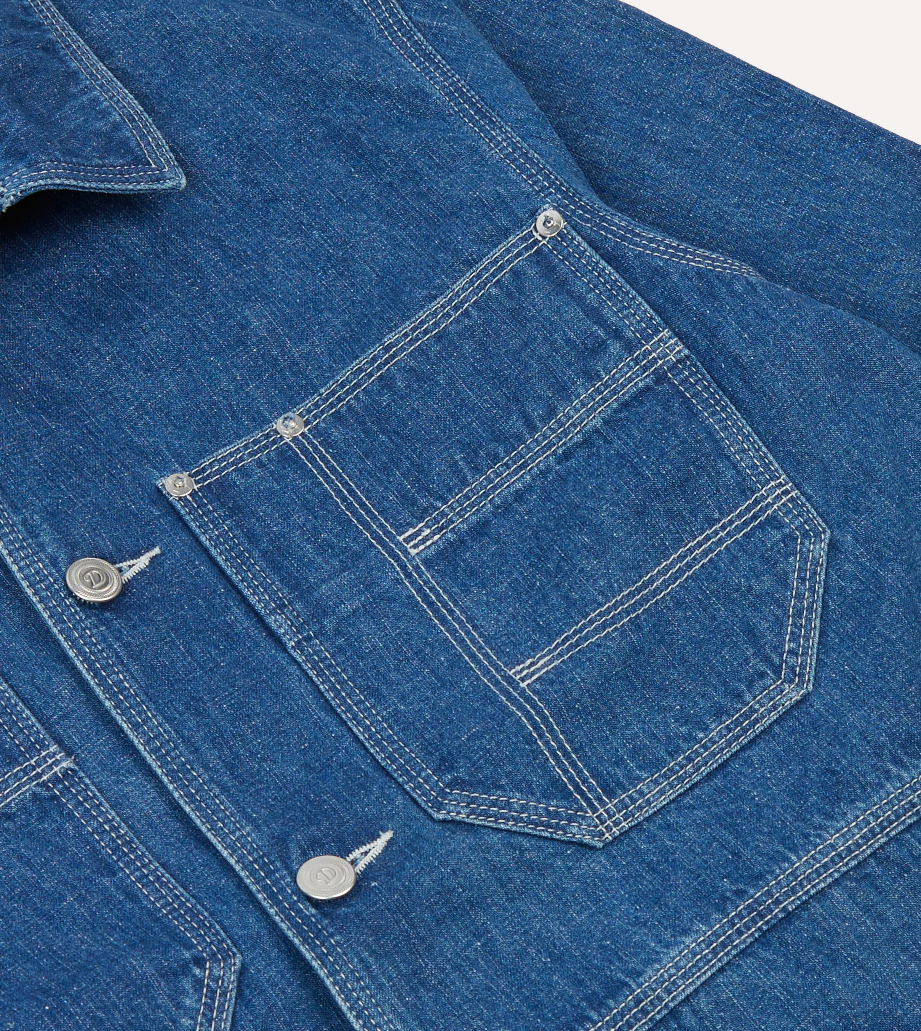 Stone Wash Selvedge Denim Welder Jacket - Image 4
