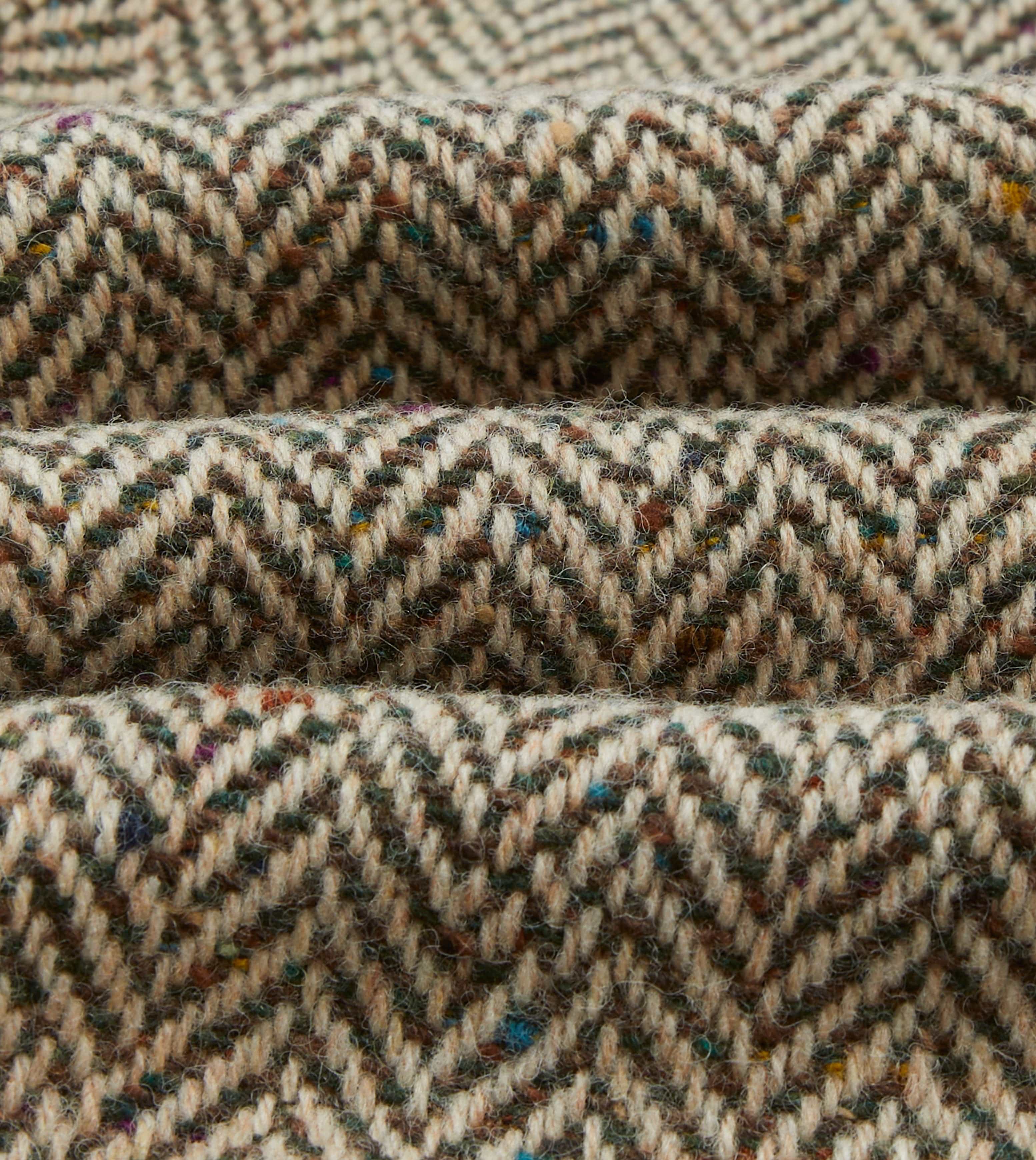 Taupe Herringbone Flecked Wool Raglan Coat - Image 2