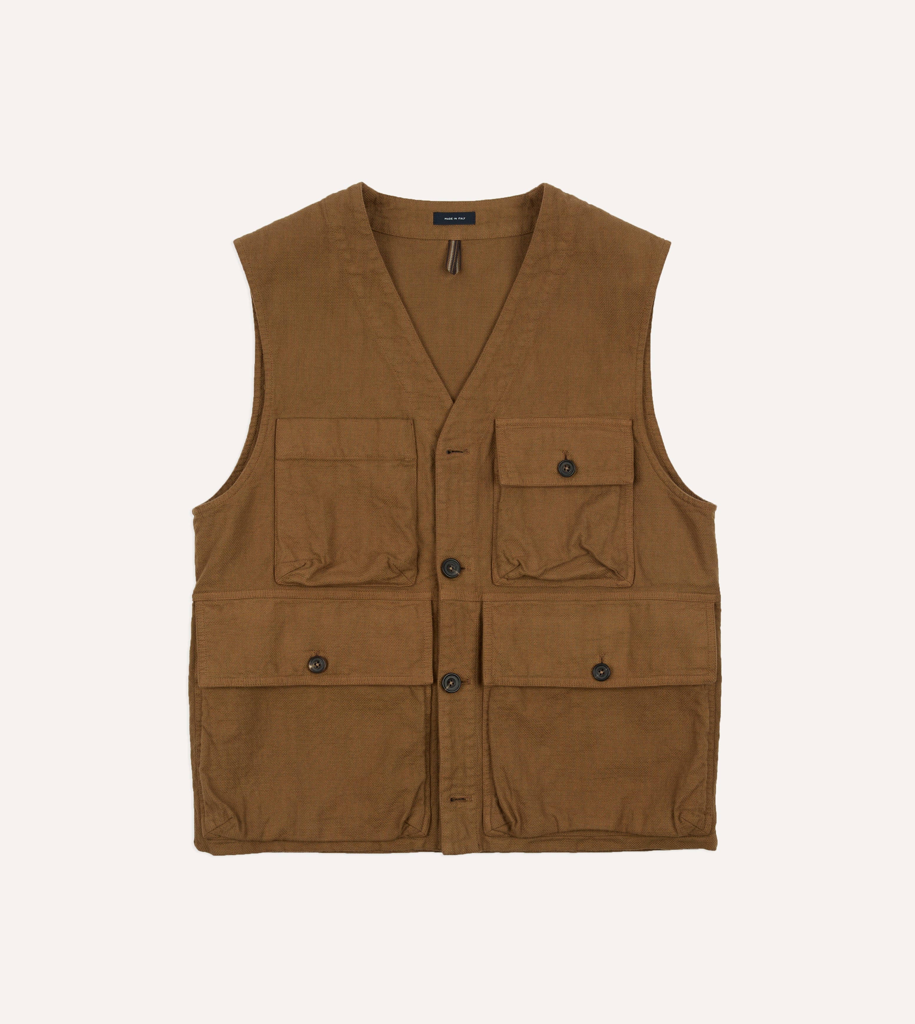 Tobacco Cotton Utility Vest - Image 3