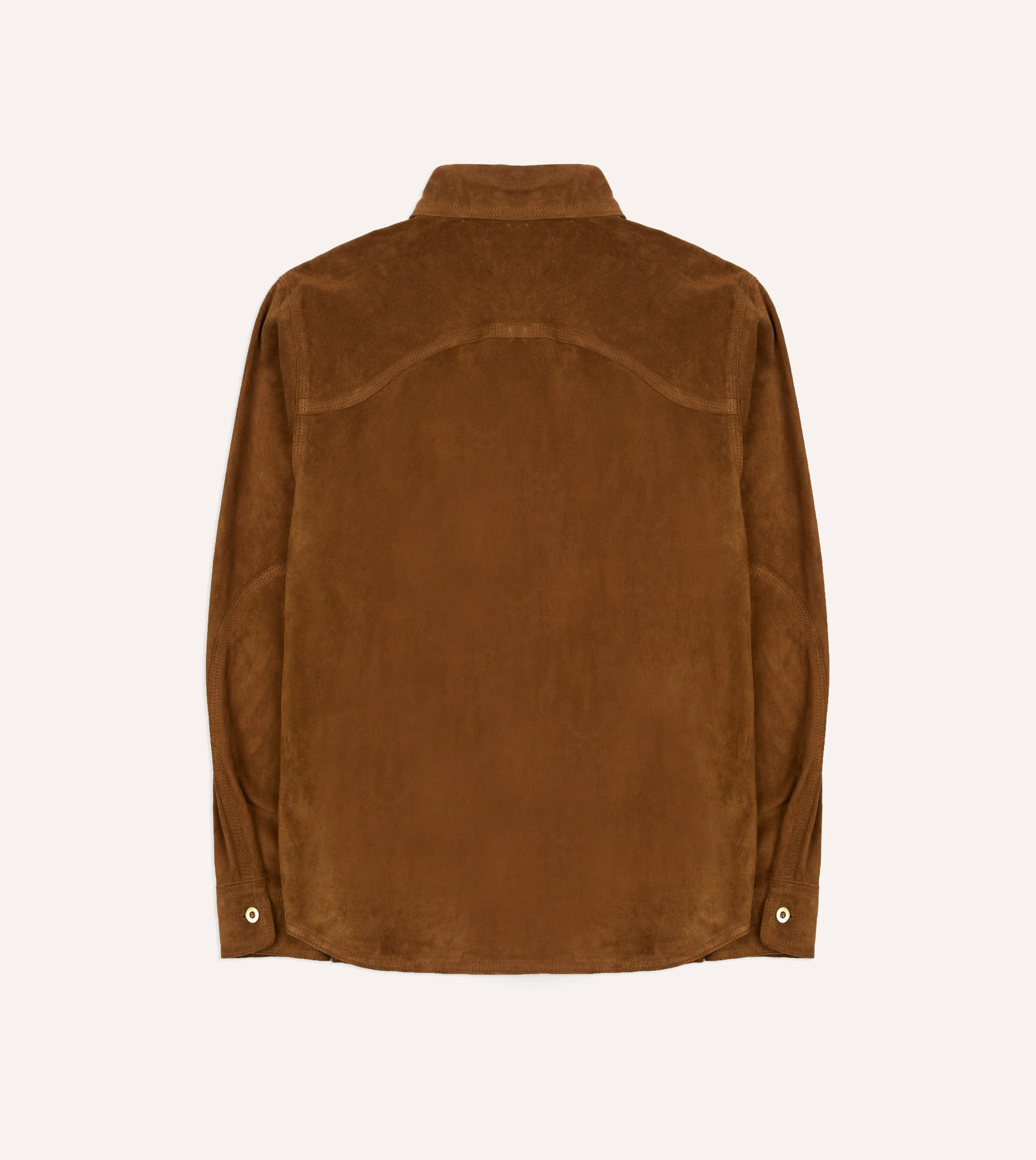 Tobacco Raw Suede Overshirt - Image 7