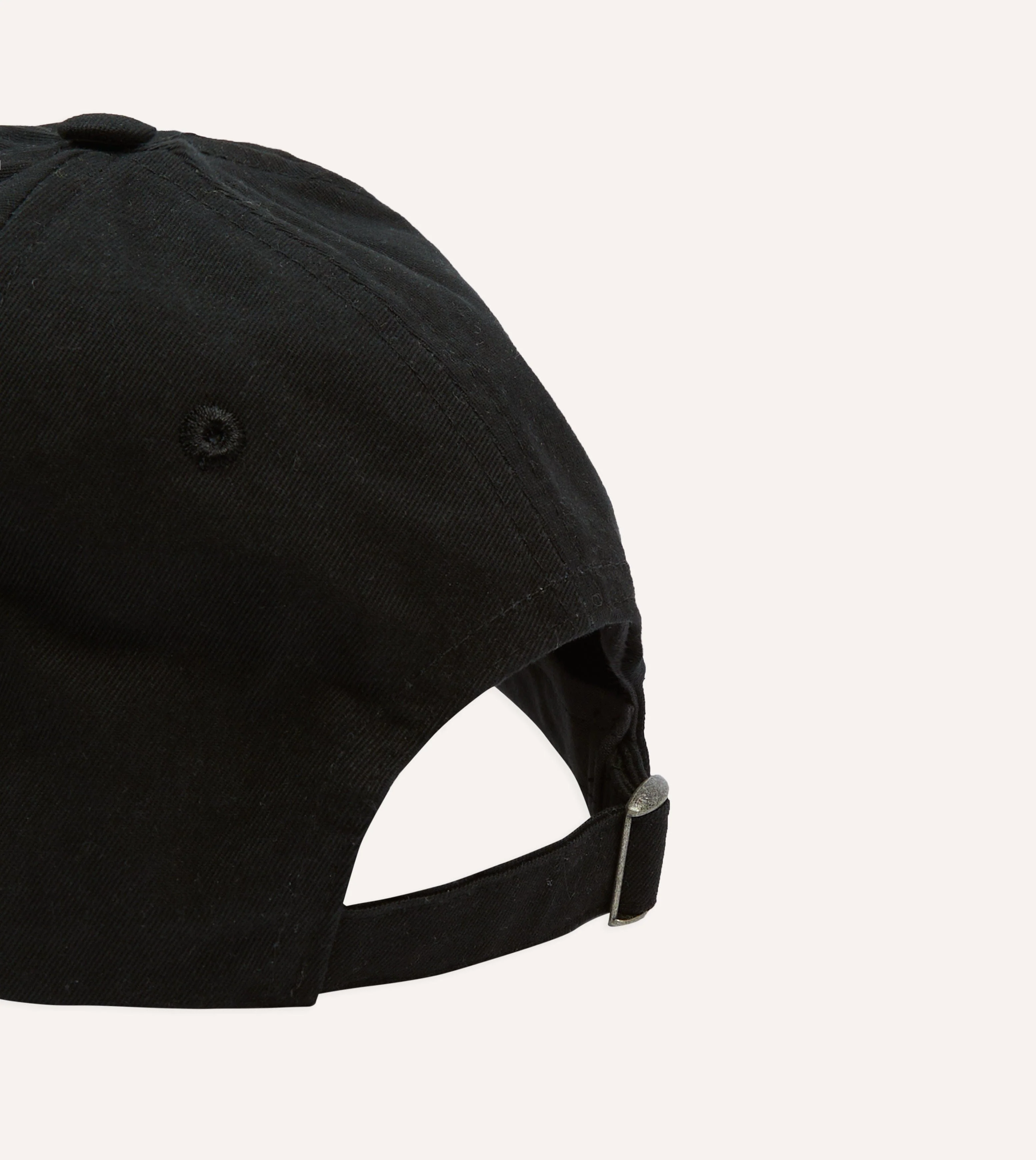 Washed Black Flower Emblem Cotton Baseball Cap - Image 2