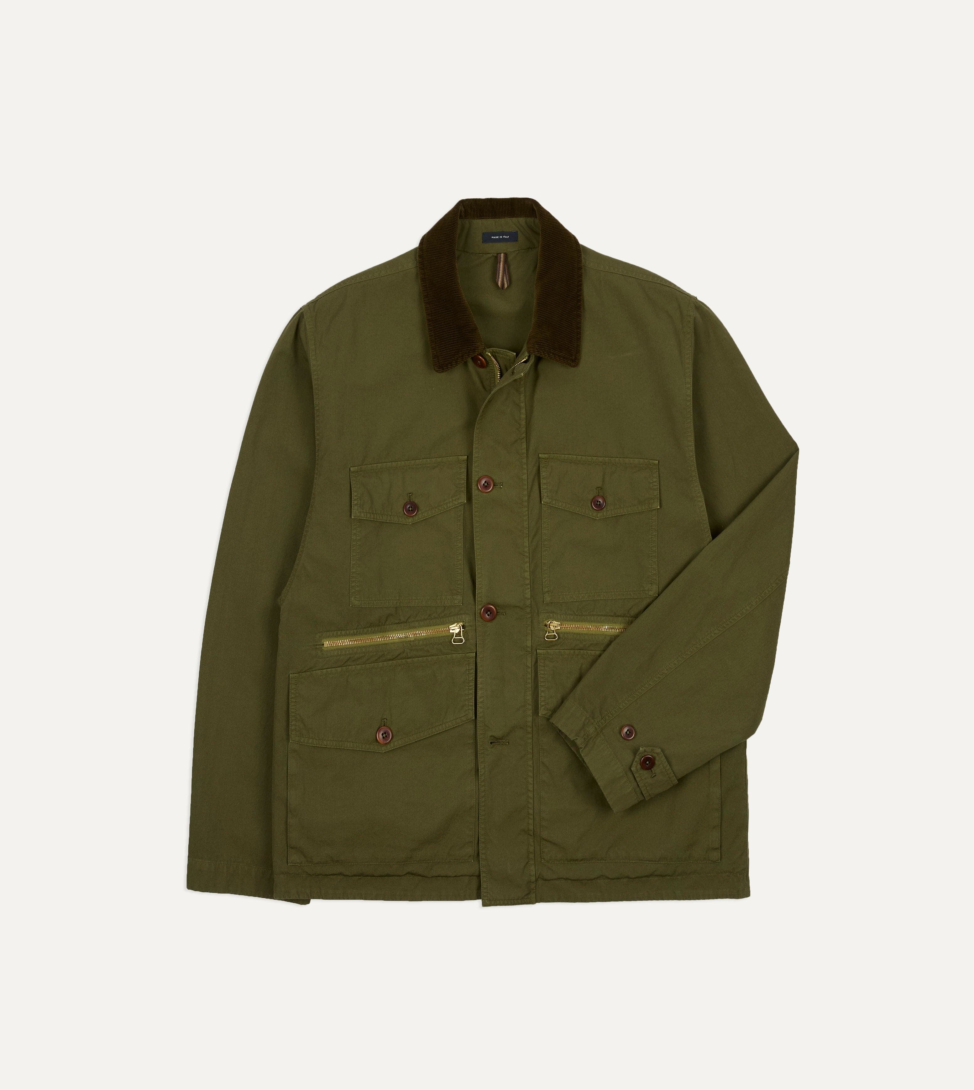 Washed Olive Cotton Hiking Jacket - Image 3