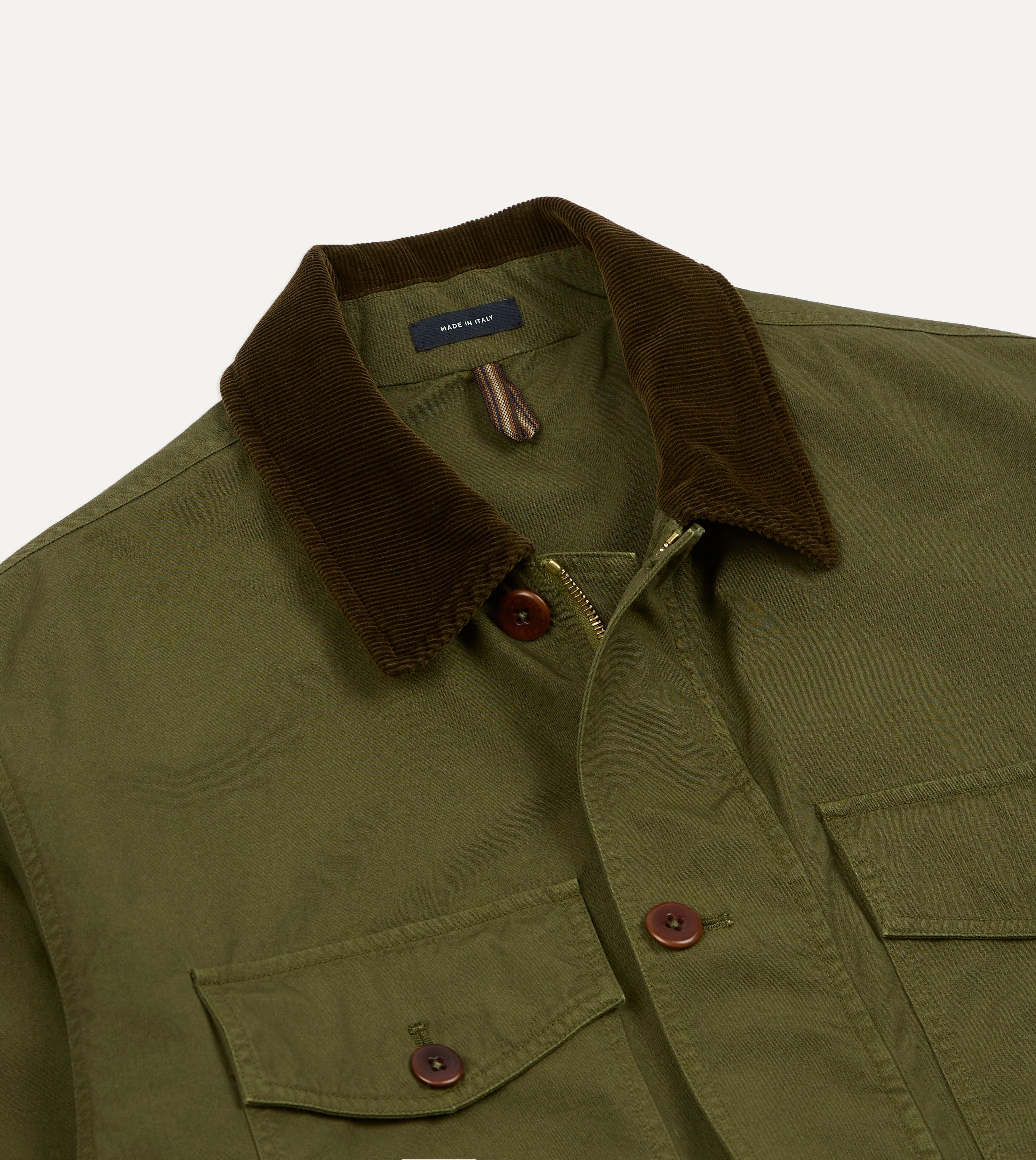 Washed Olive Cotton Hiking Jacket - Image 5