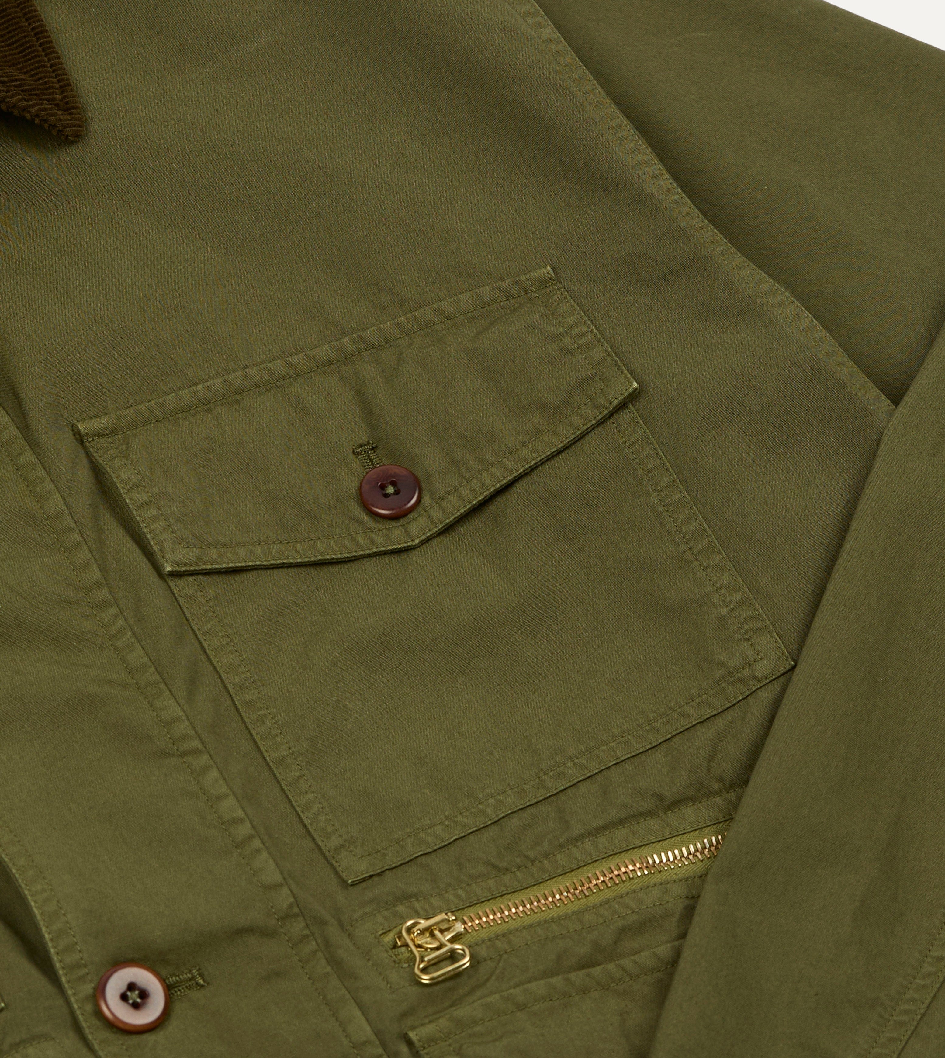 Washed Olive Cotton Hiking Jacket - Image 6