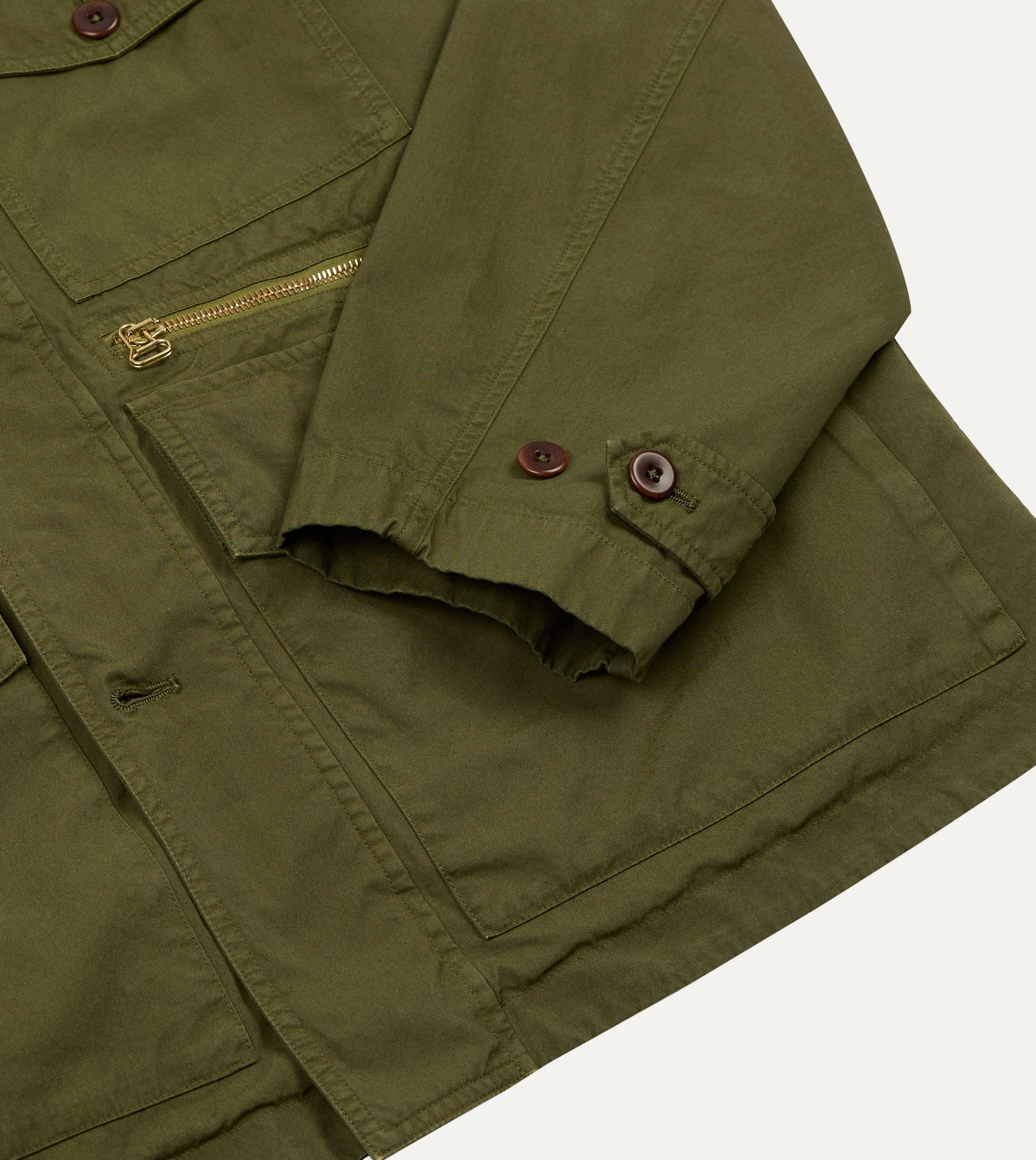 Washed Olive Cotton Hiking Jacket - Image 7