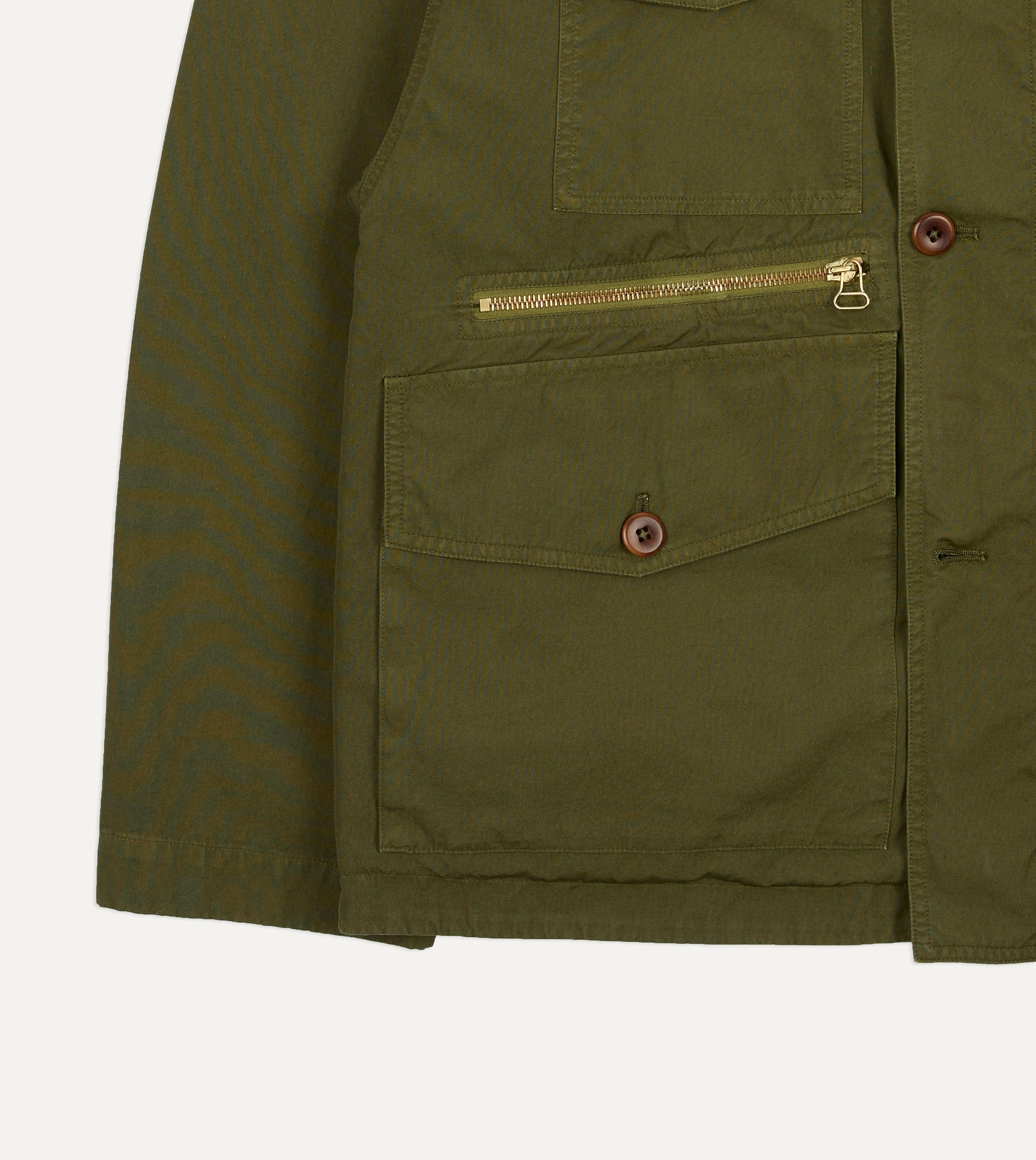 Washed Olive Cotton Hiking Jacket - Image 8