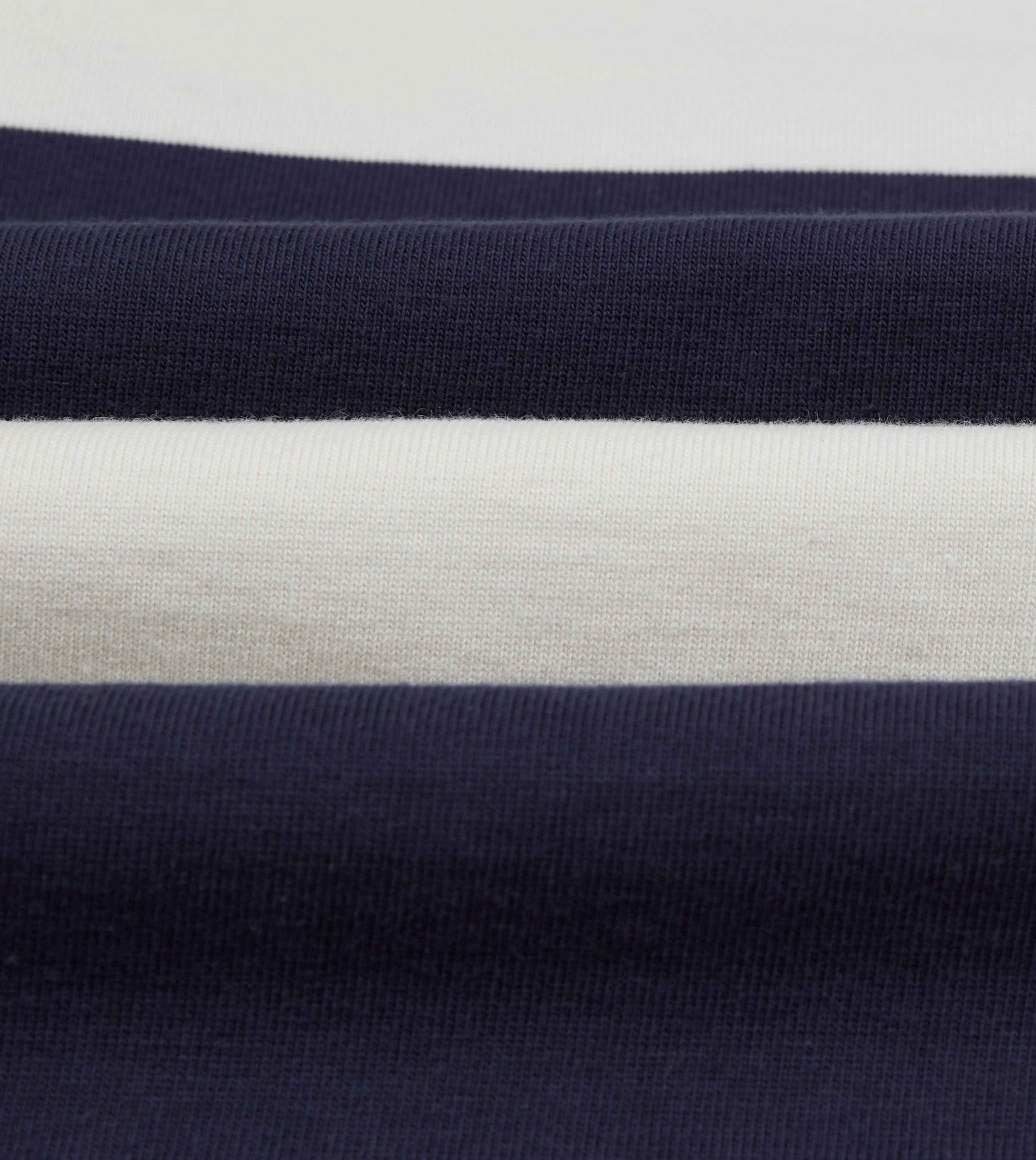White and Navy Block Stripe Cotton Rugby Shirt - Image 3