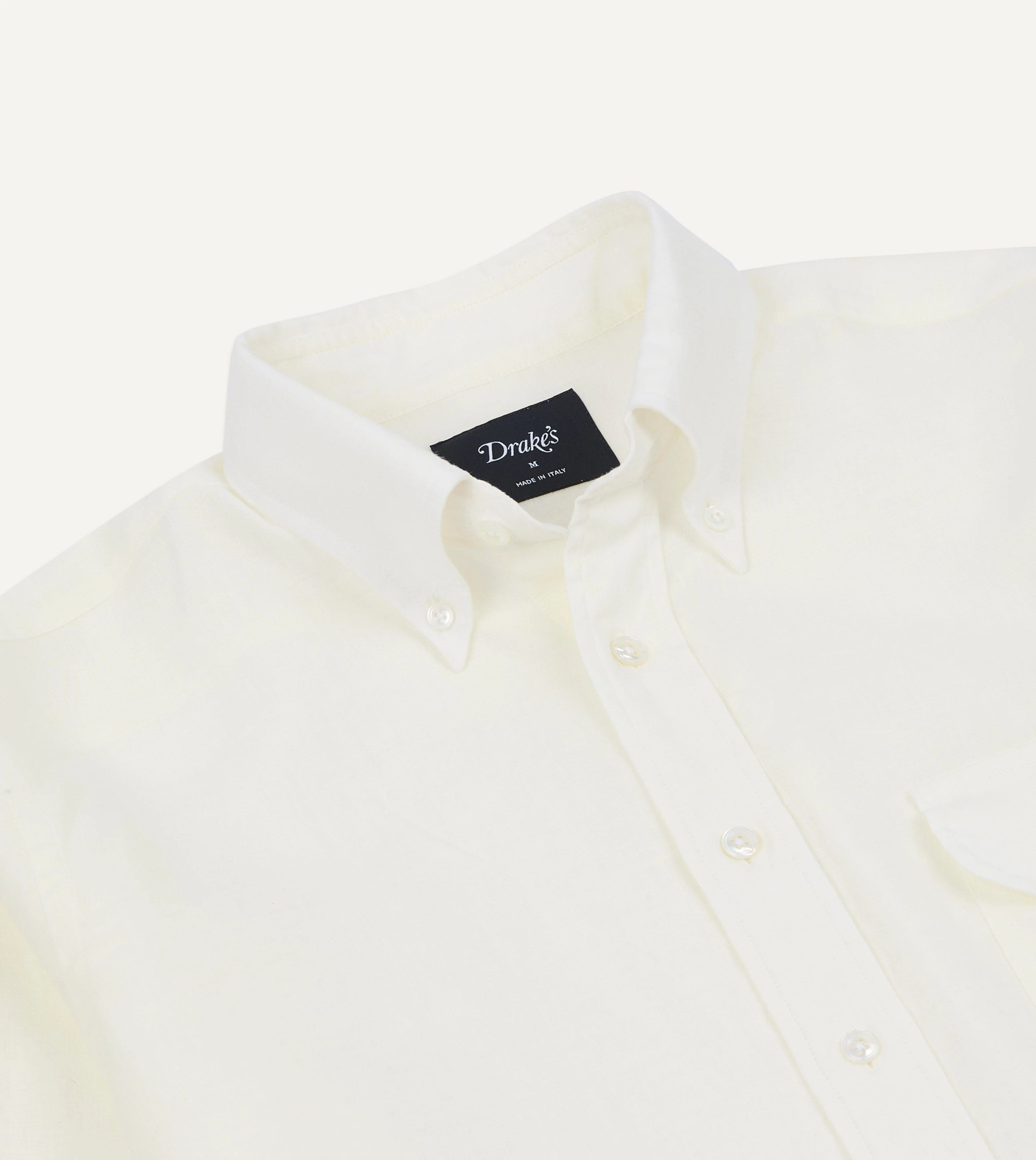 White Linen Button-Down Collar Shirt - Image 3