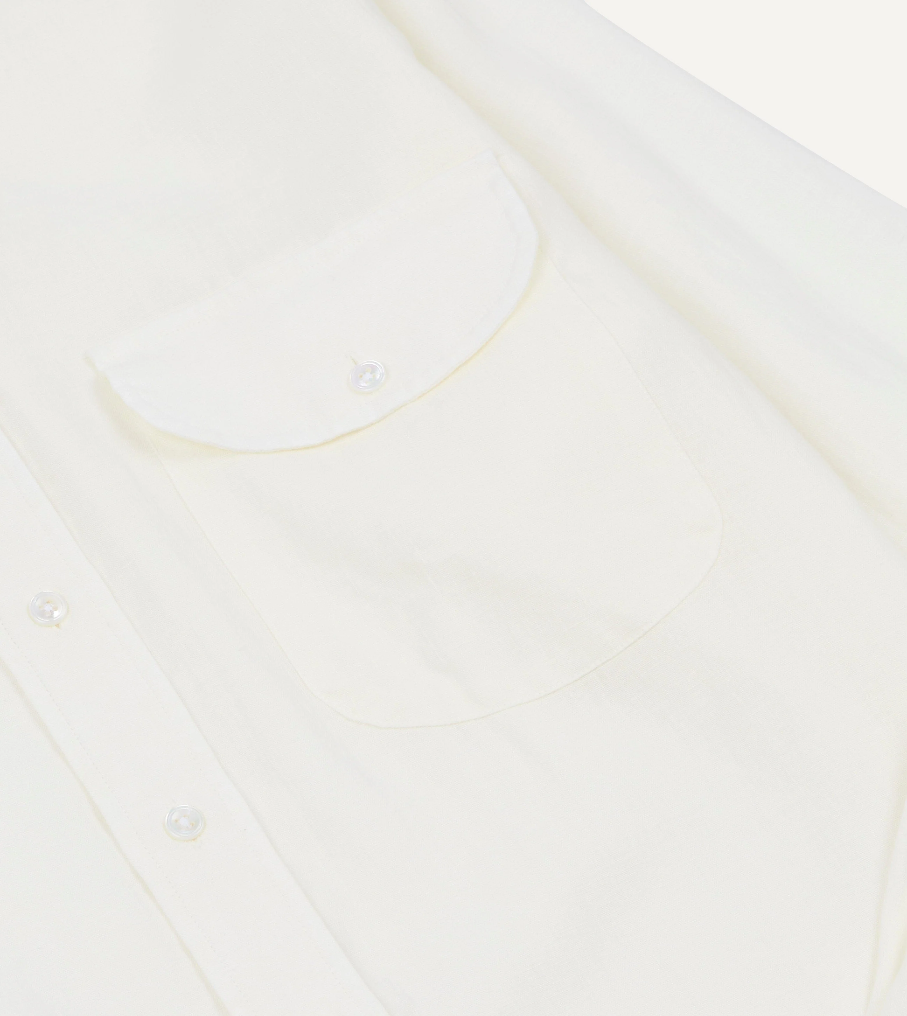 White Linen Button-Down Collar Shirt - Image 4