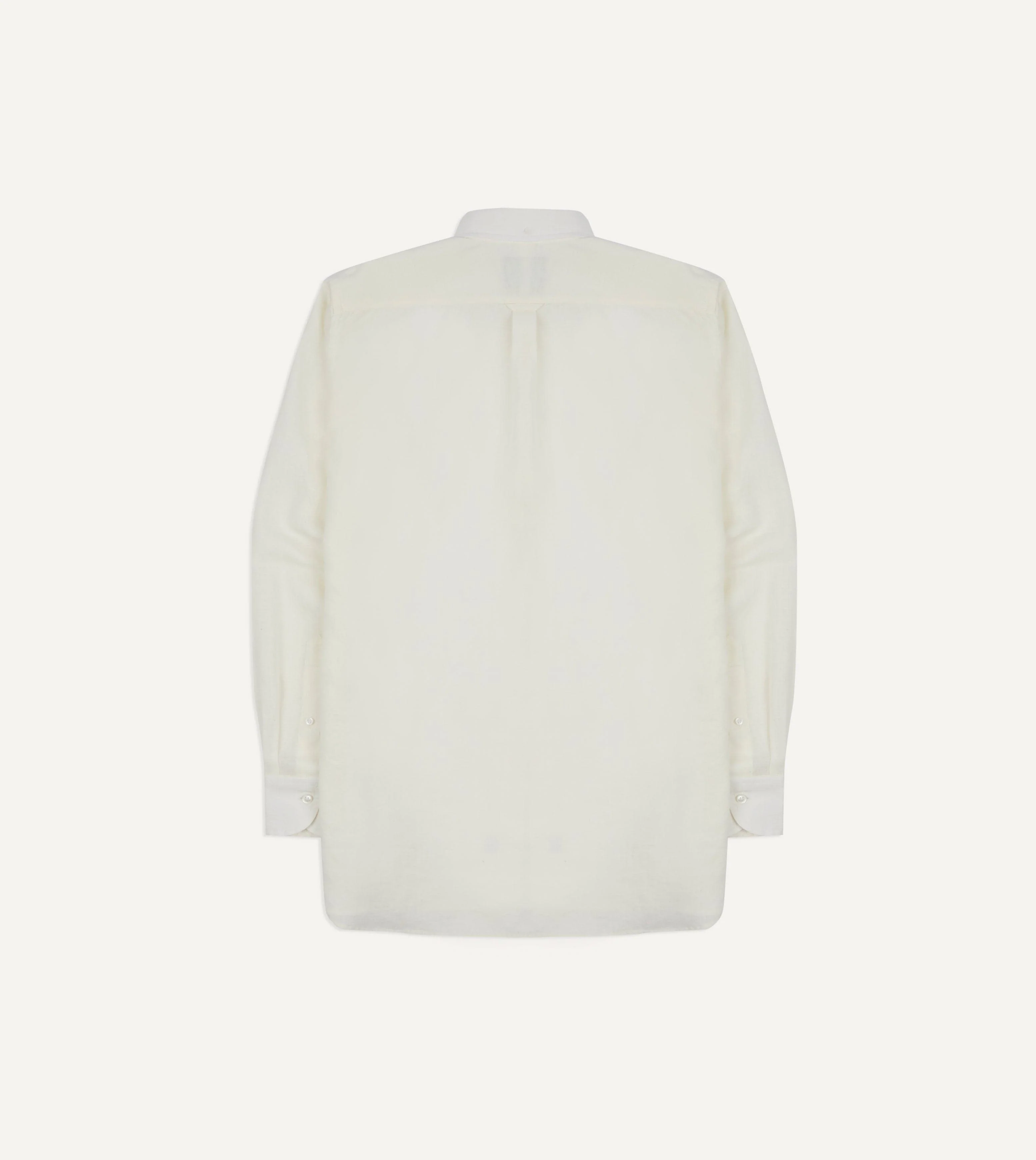 White Linen Button-Down Collar Shirt - Image 6