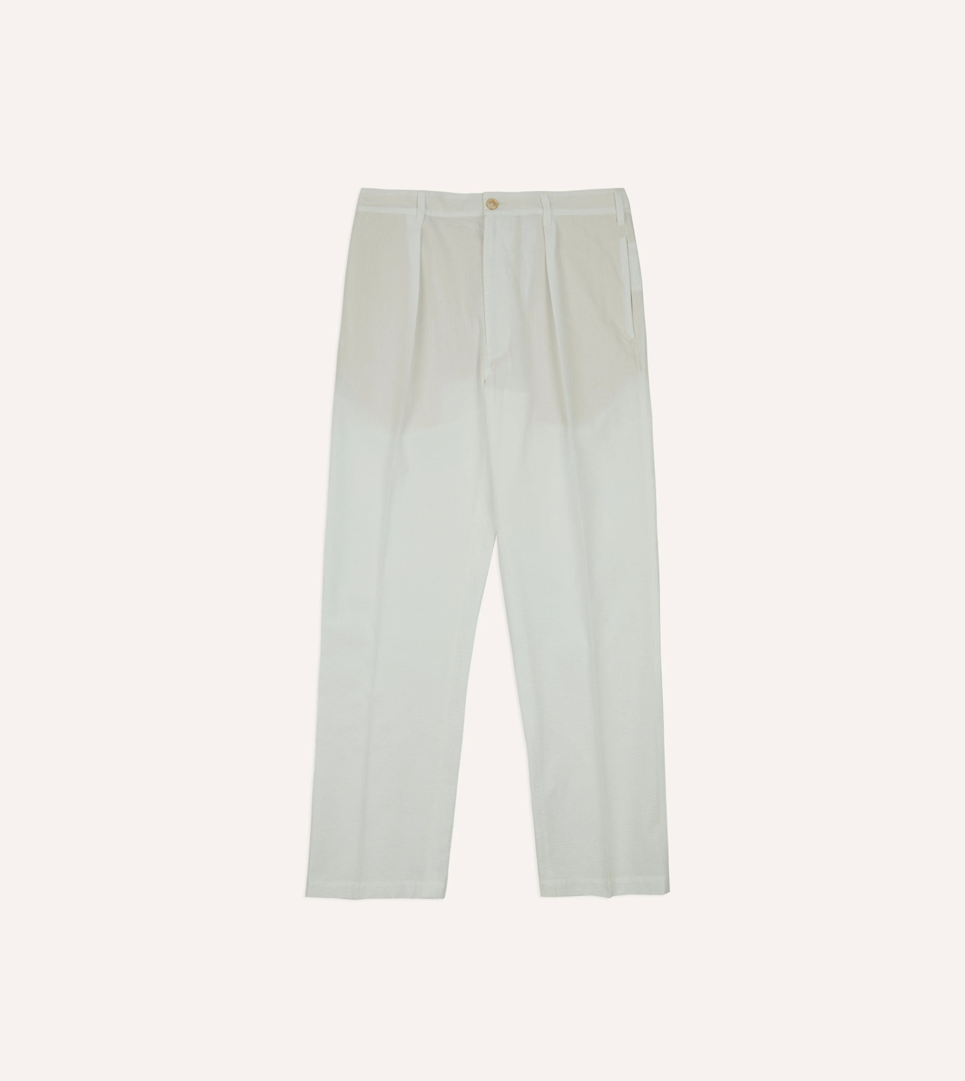 White Seersucker Games Trousers - Image 3