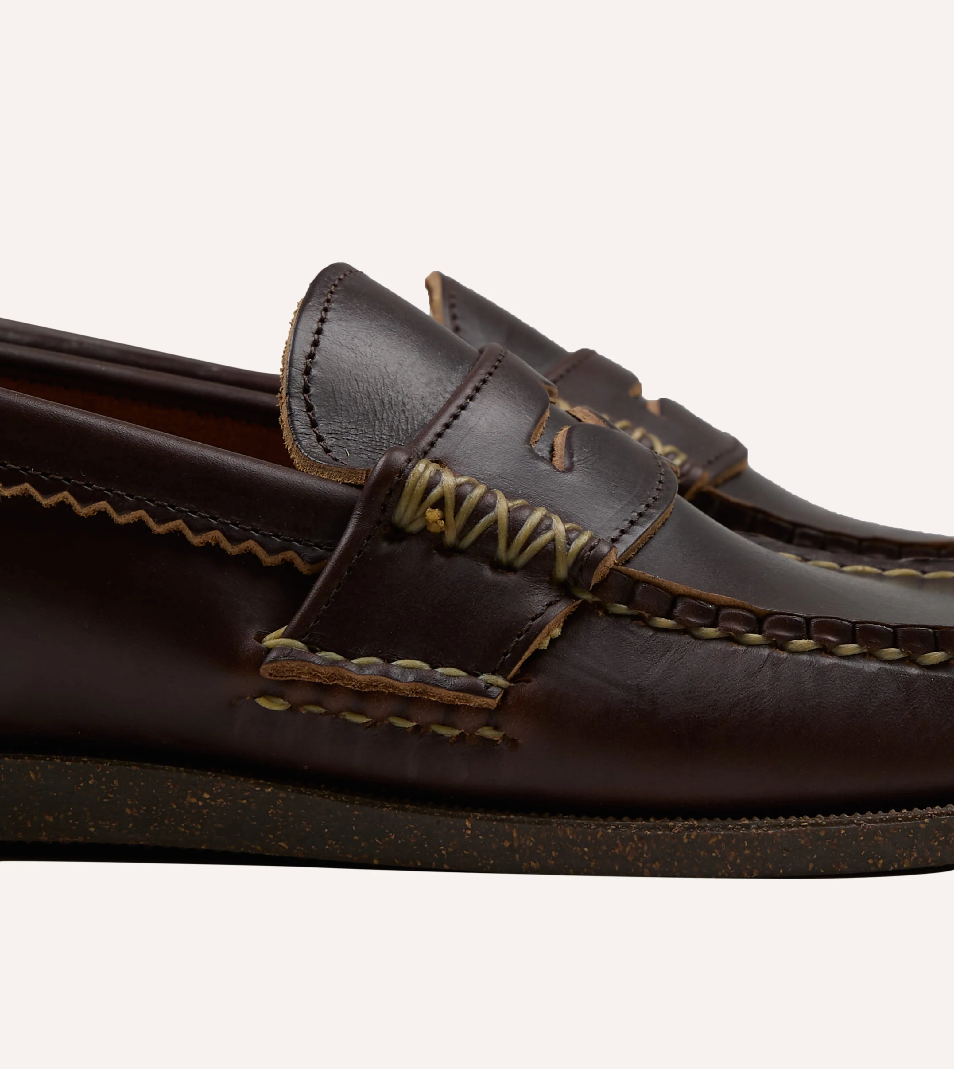 Yuketen Brown Loafer with Camp Sole - Image 3