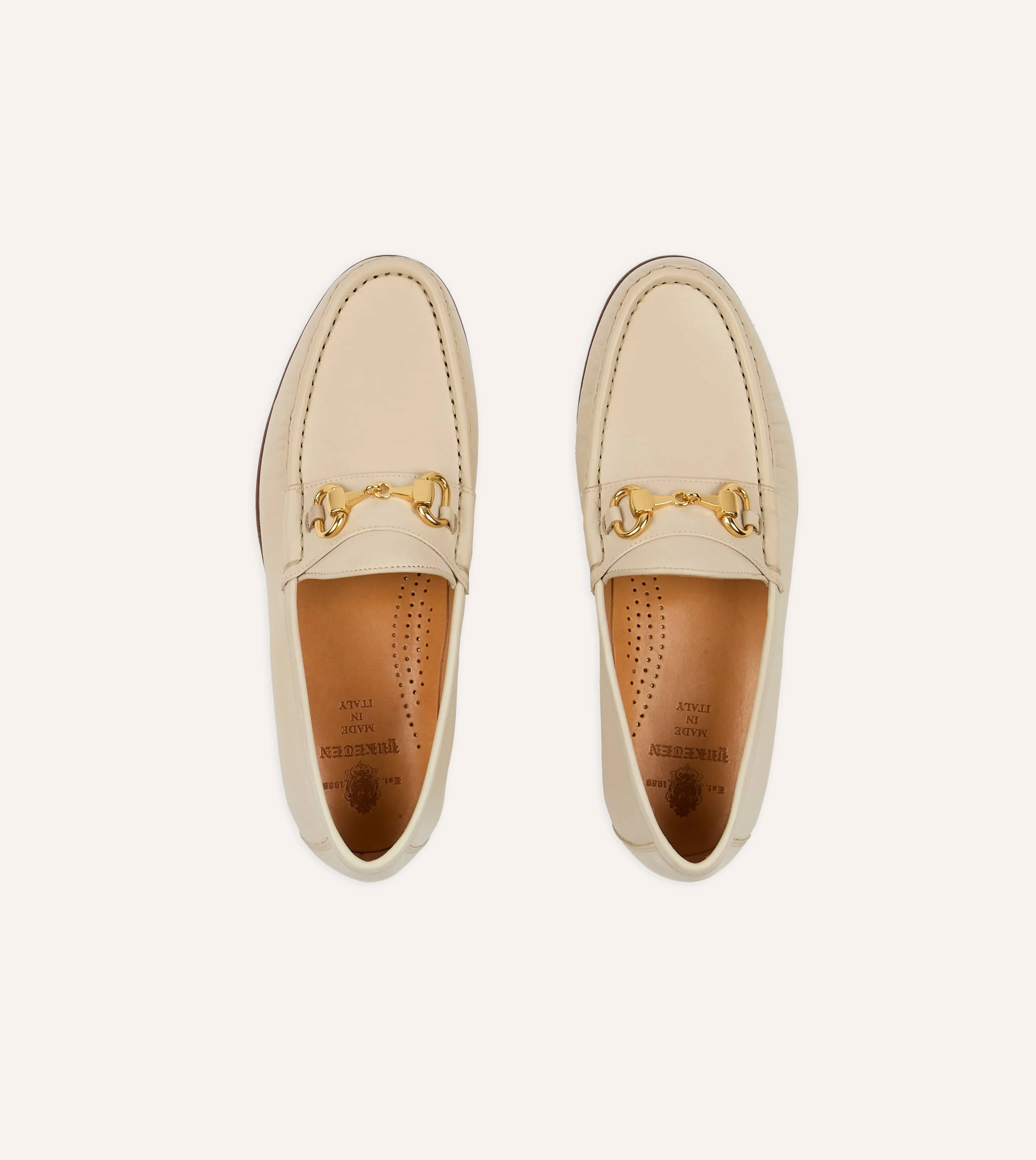 Yuketen Moc Ischia Ivory Leather Bit Loafer - Image 4